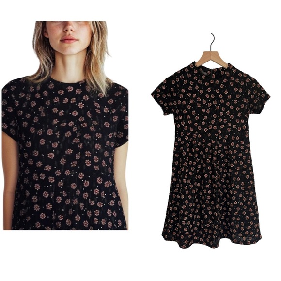 Love Sex Money | Floral Fit & Flare Embroidered Mini Dress Made in Italy XS - Picture 1 of 11